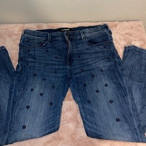 Express Womens Jean Mid rise Legging stretch size 14